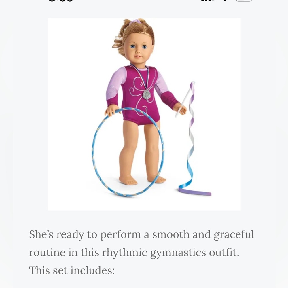 American Girl rhythmic gymnastic outfit